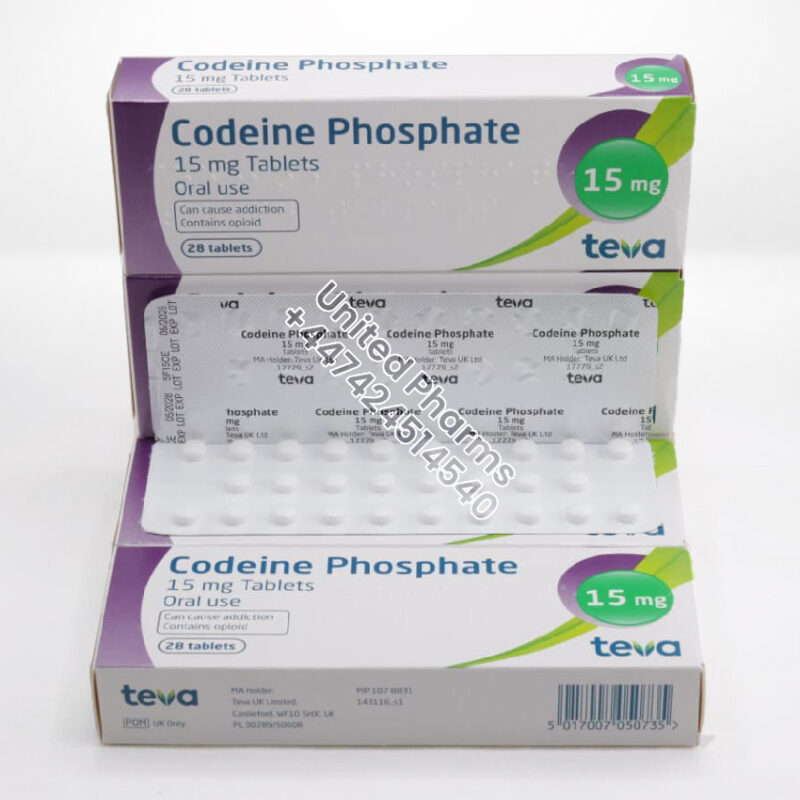 Codeine Phosphate 15mg | Teva – (28 Tablets)  -  United Pharms