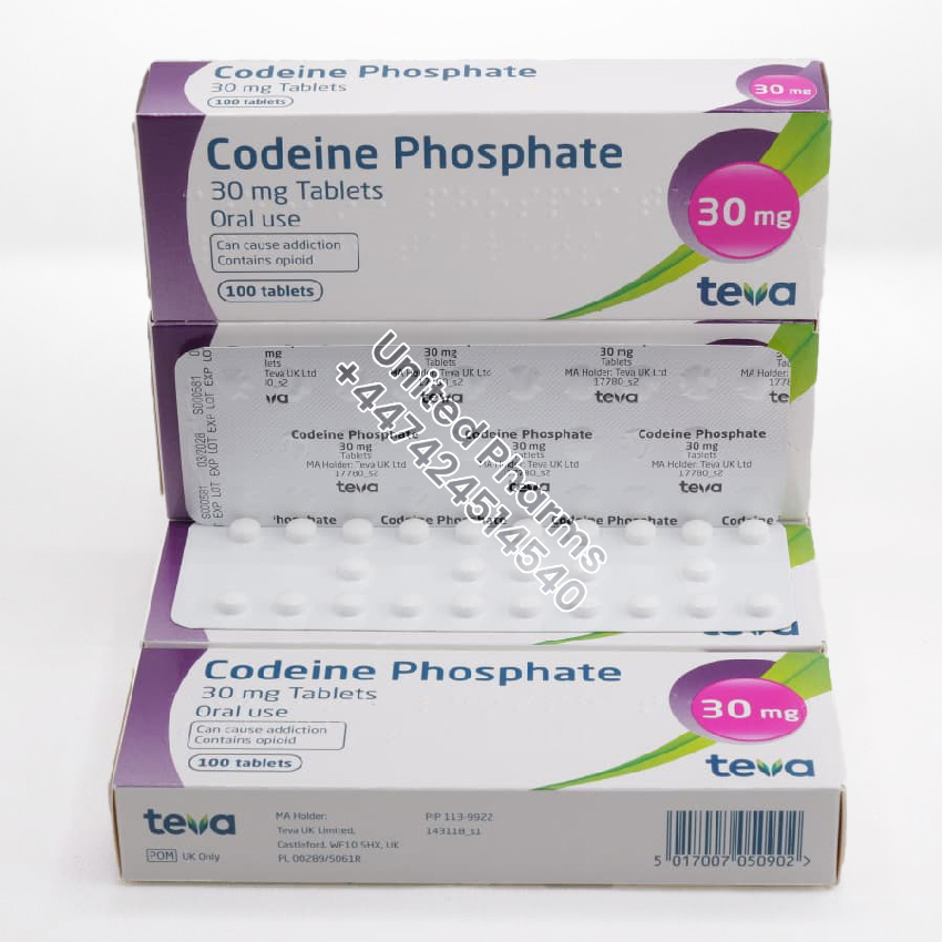 Codeine Phosphate 30mg | Teva – (100 Tablets) United Pharms 3 Codeine Phosphate 30mg | Teva – (100 Tablets) - United Pharms 3